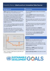 Front page of the case study on using innovative data sources for SDG 6.3.2 reporting in Liberia