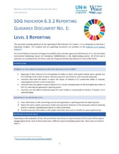 front page of guidance document for SDG 6.3.2 reporting