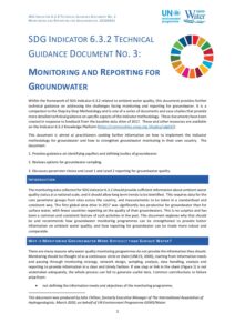 front page of the technical guidance document on groundwater monitoring and reporting for SDG 6.3.2