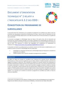 Page de garde du document d'orientation technique sur la conception du programme de suivi pour l'ODD 6.3.2