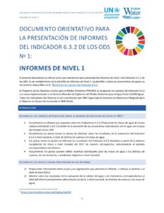 portada del documento de orientación para la presentación de informes sobre el Objetivo de Desarrollo Sostenible 6.3.2