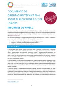 portada del documento de orientación técnica sobre la presentación de informes de nivel 2 para el Objetivo de Desarrollo Sostenible 6.3.2