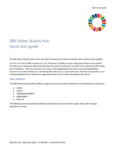 front page of quick start guide for SDG 6.3.2 hub