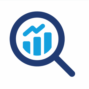 Magnifying glass over data, linking to the Excel template for level 1 reporting on sdg indicator 6 3 2
