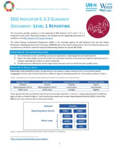 Front page of the guidance document for reporting on SDG Indicator 6.3.2