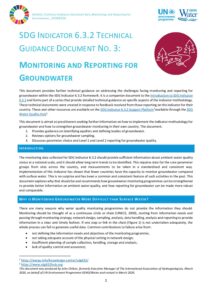 Frontpage of the technical guidance document ongroundwater monitoring for sdg indicator 6 3 2